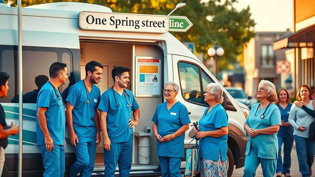 Mobile health clinic staff engaging Newton residents at Sussex County event