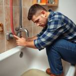 Professional plumber fixing pipes in a modern home.